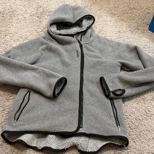 Reebok Gray Fleece Hoodie with Black Accents